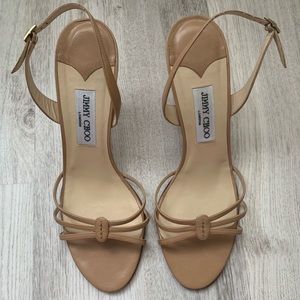 Jimmy Choo nude slingback hills sandals sz 10